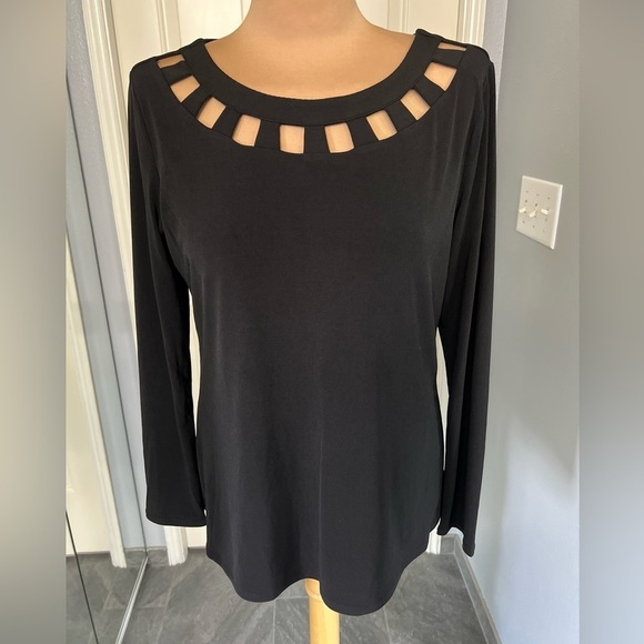 Stitchfix 41 Hawthorn Black Cut Out Long Sleeve Top - Picture 1 of 8